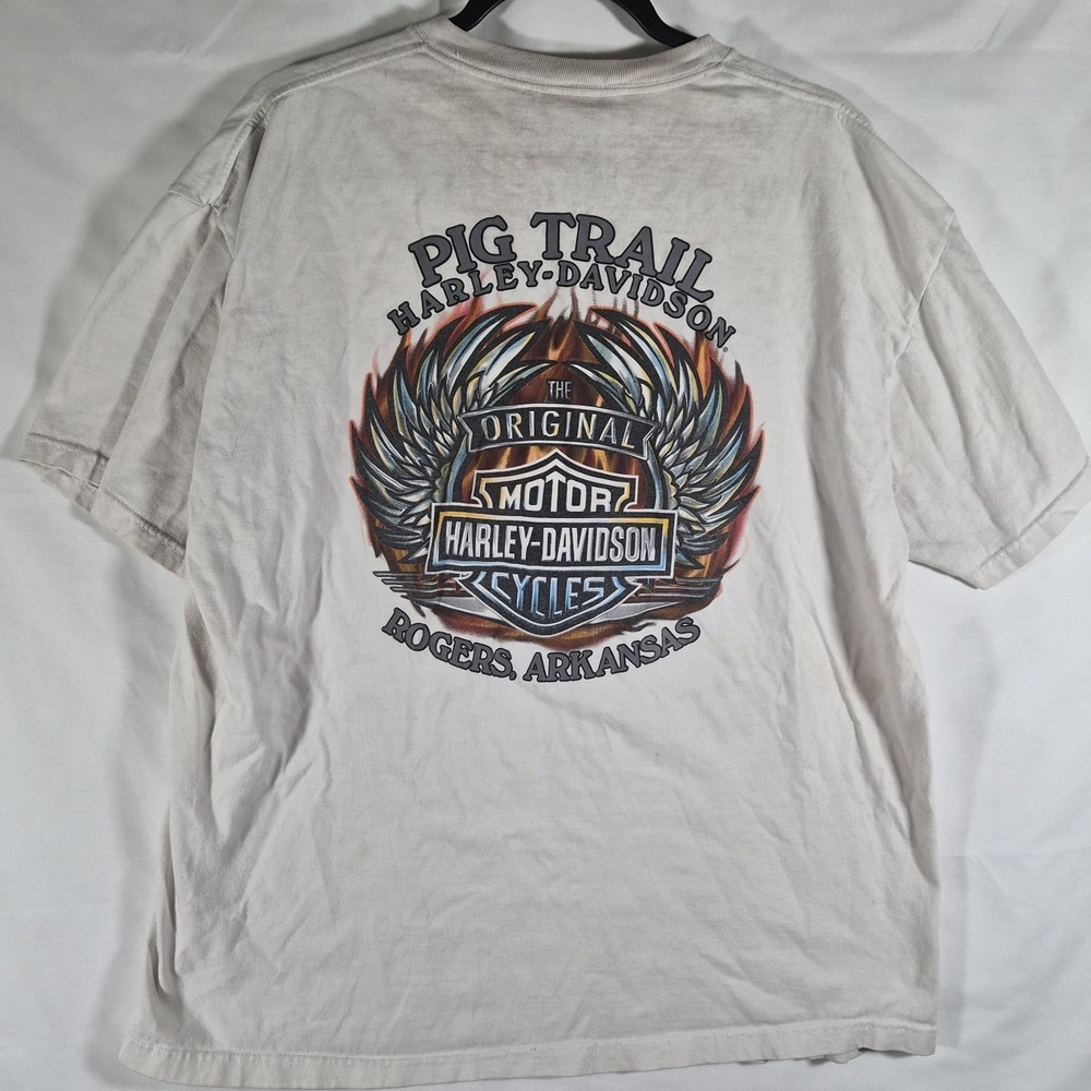 Vintage Harley-Davidson Pig Trail Rogers Arkansas T Shirt USA Made XL Biker... - Picture 2 of 9